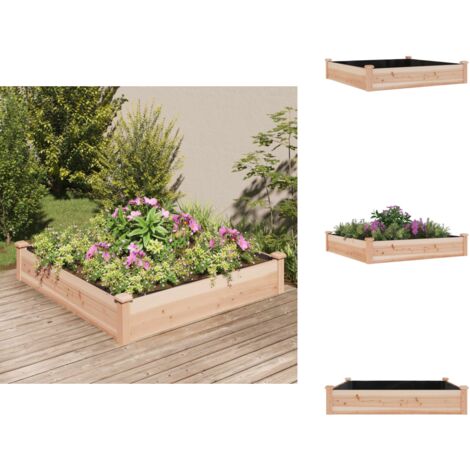 Hochbeet mit Einsatz 120x120x25 cm Massivholz Tanne Hochbeet