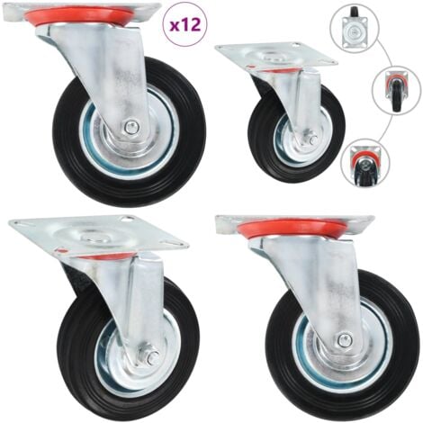 12 Stk. Lenkrollen 100 mm - Lenkrollen - Rollensatz - Transportrollen ...