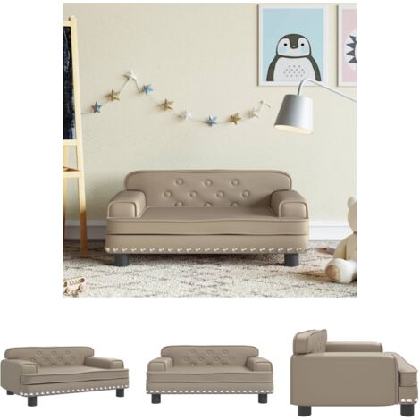 Eleganz Kindersofa Cappuccino - 90cm Kunstleder Sofa