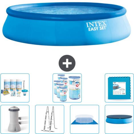 Intex runder aufblasbarer Easy Set-Schwimmpool – 457 x 107 cm – Blau – Inklusive Zubehör CB42 (1/4)