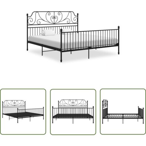 Maison Exclusive Bettgestell Schwarz Metall 200x200 cm (1/5)