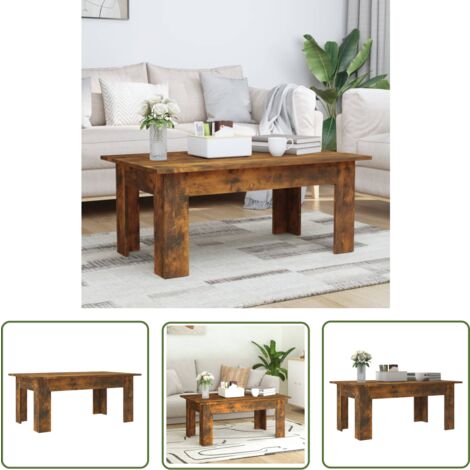 The Living Store Couchtisch Räuchereiche 100x60x42 cm Holzwerkstoff ...