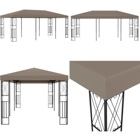 Pavillon 6x3 m Taupe Stoff Gartenzauber Gartenparty Sonnenschutz