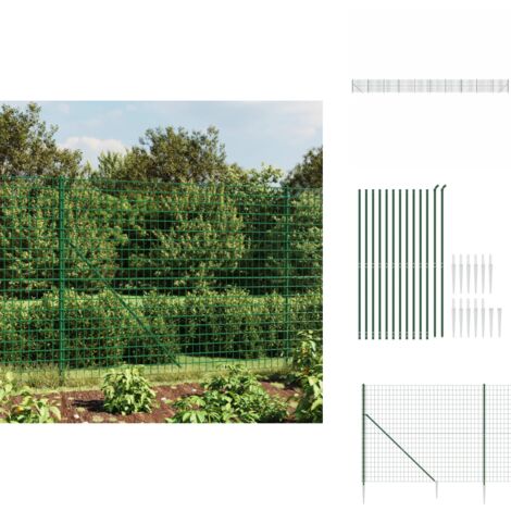 Maschendrahtzaun mit Bodenhülsen Grün 2,2x25 m Maschendrahtzaun