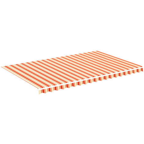 Markisenbespannung 5x3 M – Gelb/orange, Aus UV-beständigem Polyester, Inkl. Volant
