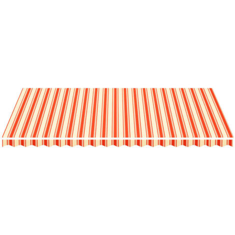 VidaXL Markisenbespannung Gelb/Orange – 4x3 M, Aus UV-beständigem Polyester, Wasserabweisend, Für Vorhandene Markisenrahmen
