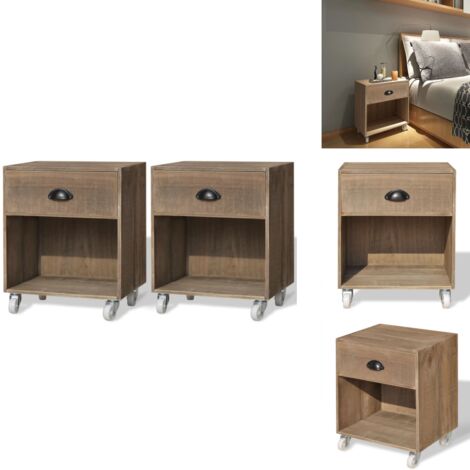 LINSY HOME Nachttisch 2er Set Mit Steckdose & USB - Stauraum Für Schlafzimmer