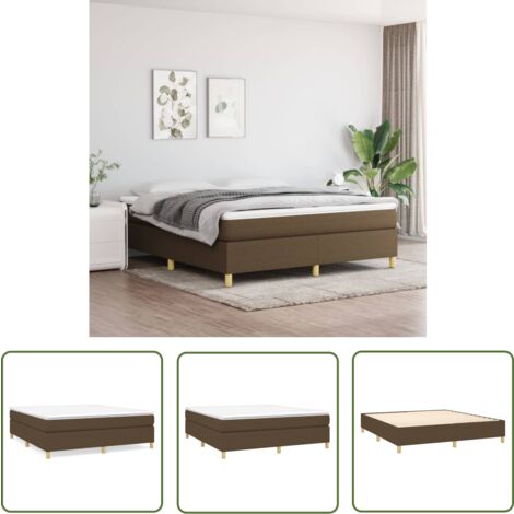 The Living Store Boxspringbett mit Matratze Dunkelbraun 160x200 cm Stoff - Boxspringbett - Doppelbett - Bettenrahmen - Matratze - Matratzenauflage (1/5)