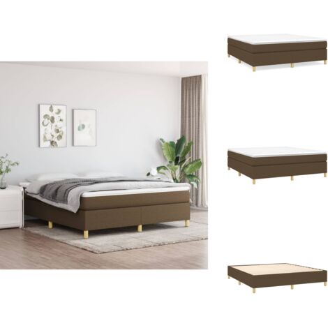 Boxspringbett mit Matratze Dunkelbraun 160x200 cm Stoff - Boxspringbett - Doppelbett - Bettenrahmen - Matratze - Matratzenauflage (1/5)