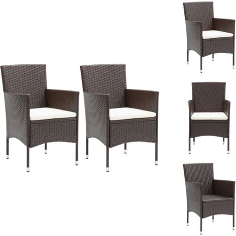 Gartenstühle Living GartenEssstühle 2 Stk. Poly Rattan Braun