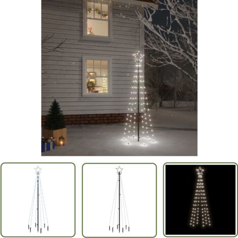 The Living Store LEDWeihnachtsbaum mit Erdnägeln Kaltweiß 108 LEDs 180