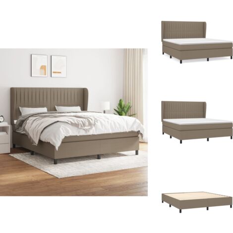 Boxspringbett mit Matratze mit Kopfteil Taupe 80 x 200 cm Stoff