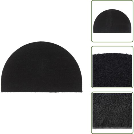 The Living Store Fußmatte Schwarz Halbrund 50x80 cm Kokosfaser Getuftet - Kokosfußmatte - Türmatte - Eingangsmatte - Outdoor Matten - Rutschfest (1/5)