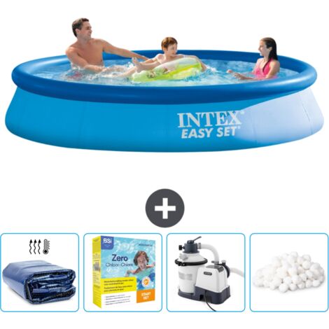 Intex runder aufblasbarer Easy-Set-Pool – 366 x 76 cm – Blau – im Lieferumfang enthalten Accessoire CB70 (1/5)