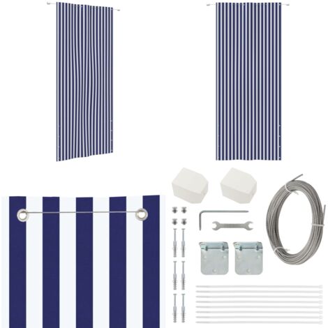 BalkonSichtschutz Blau und Weiß 120x240 cm OxfordGewebe Balkon
