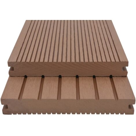 WPC Massive Terrassendielen mit Zubehör 30 m² 2,2 m Hellbraun WPC