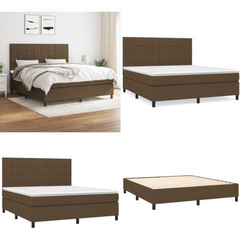 Boxspringbett mit Matratze Dunkelbraun 180x200 cm Stoff