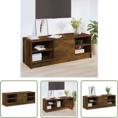 The Living Store TV-Schrank Räuchereiche 102x35,5x36,5 cm Holzwerkstoff ...