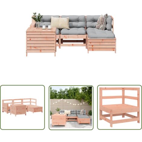 The Living Store 5tlg. GartenSofagarnitur Massivholz Douglasie