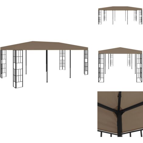 Pavillon 6x3 m Taupe Gartenzauber Gartenparty Sonnenschutz