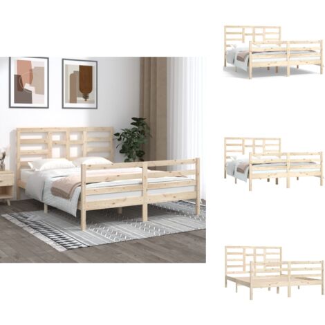 Doppelbett Aus Kiefernholz 140x200 Cm – Mit Lattenrost, Weiß
