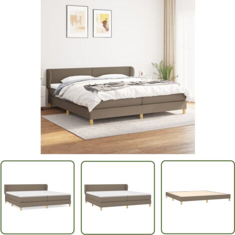 The Living Store Boxspringbett mit Matratze Taupe 200x200 cm Stoff - Boxspringbett - Doppelbett - Bettenrahmen - Lattenrost - Matratze (1/5)