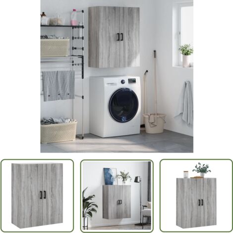 The Living Store Wandschrank Grau Sonoma 69,5x34x90 cm - Hängeschrank - Sideboard - Regal - Wandschrank - Grau (1/5)