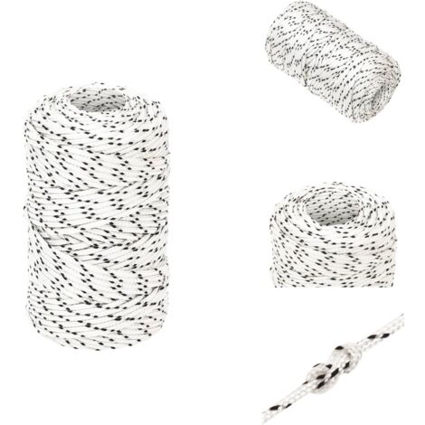 GOLBERG Gedrehtes Polyester-Seil - Weiß, 3/8 Zoll, 60 M - Hohe Festigkeit, Geringe Dehnung, Wetterfest