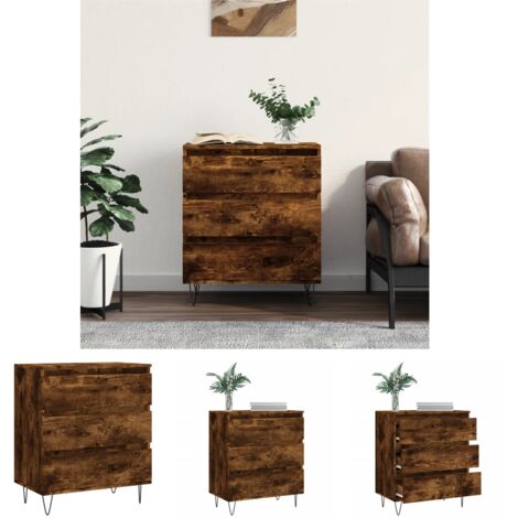 The Living Store - Sideboard Räuchereiche 60x35x70 cm Holzwerkstoff (1/5)