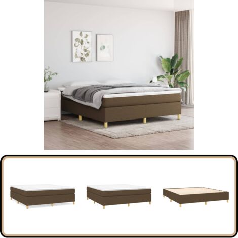 Boxspringbett mit Matratze Dunkelbraun 160x200 cm Stoff - Boxspringbett - Doppelbett - Bettenrahmen - Matratze - Matratzenauflage (1/5)