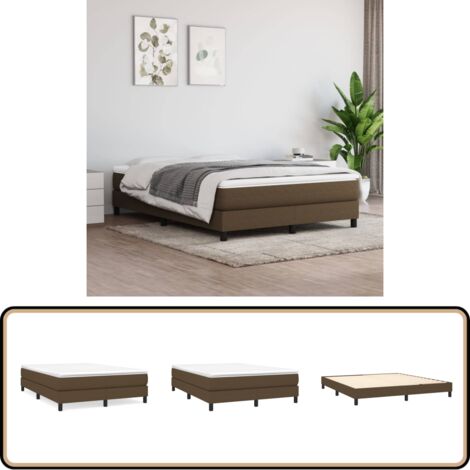 Boxspringbett mit Matratze Dunkelbraun 160x200 cm Stoff - Boxspringbett - Doppelbett - Bettenrahmen - Matratze - Matratzenauflage (1/5)