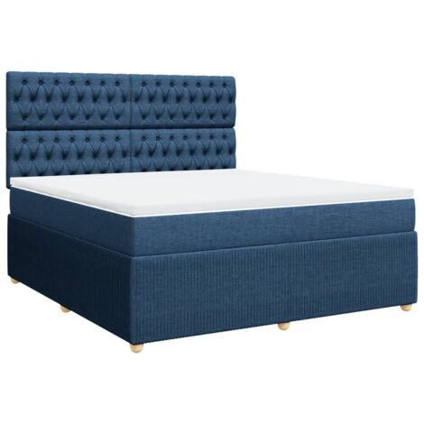 Boxspringbett mit Matratze & LED Blau 180x200 cm Stoff main image 0