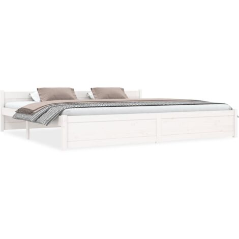 Massivholzbett Weiß 200x200 cm - Holzbett - Massivholzbette ...