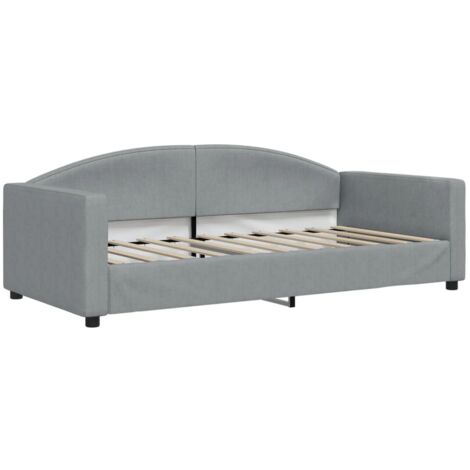Produktbild von VidaXL Bettgestell Tagesbett Ausziehbar Hellgrau 90x200 Cm Stoff Gästebett Bett Bettgeste