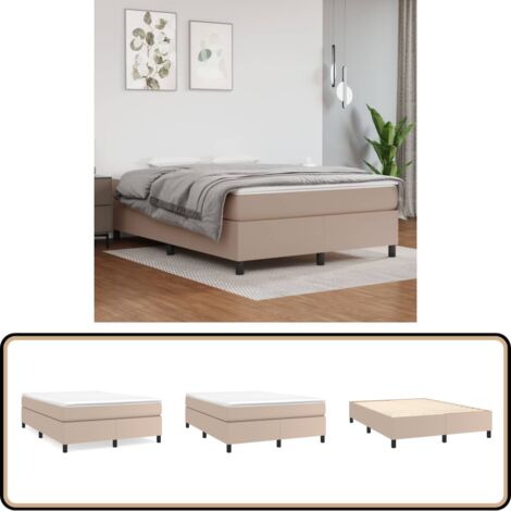 Bettgestell Cappuccino-Braun 140x200 cm Kunstleder - Bettes Gestell - Schlafzimmer Möbel - Kunstleder Bett - Doppelbett - Boxspringbetten (1/5)