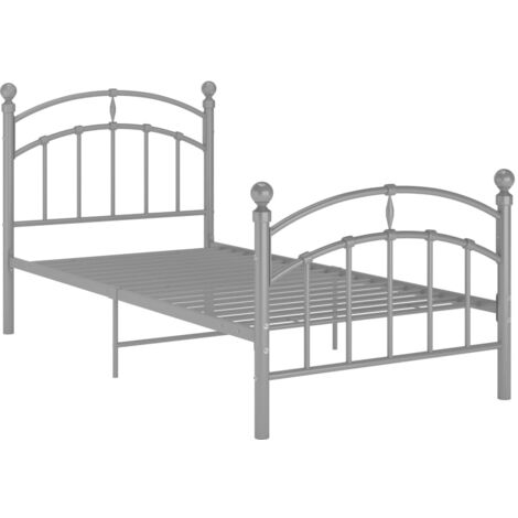 vidaXL Bett Grau Metall 100x200 cm Klassische Betten
