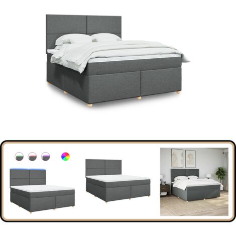 VdaXL Bettgestell Boxsprngbett Mt Matratze Dunkelgrau 80x200 Cm Samt Bett Bettgestell
