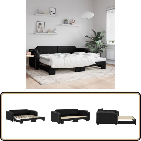 NovaFurnish 2-in-1 Polsterbett & Fußhocker - Ausziehbares Schlafsofa In Teddy-Stoff Grau