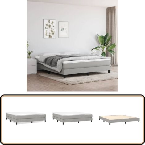 Boxspringbett mit Matratze Hellgrau 180x200 cm Stoff - Boxspringbett - Doppelbett - Bettenrahmen - Matratze - Matratzenauflage (1/5)