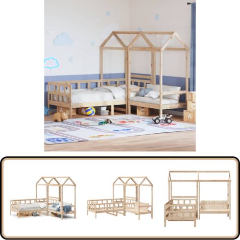 Produktbild von VidaXL Kinderbett Mit Dach Wachsbraun 80x160 Cm Massivholz Kiefer2012858 Kaufen Bei
