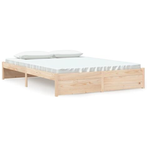 Extra Langes Massivholz Bett 140x210 Cm – Kiefer Mit Lattenrost, Kopfteil & Stauraum