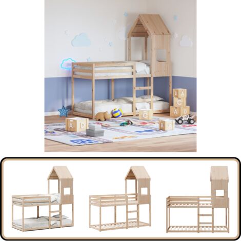 vidaXL Etagenbett ohne Matratze 90x190 cm Massivholz Kiefer (1/5)