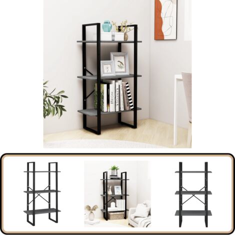 Standregal Grau 60x30x105 cm Massivholz Kiefer - Holzregal - Stehregal - Bücherregal - Wohnwandregal - Speicherplatz (1/5)