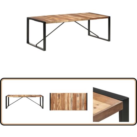 VidaXL Esstisch Akazie Massivholz - 180x90cm Baumkanten Tisch Mit Stahlgestell