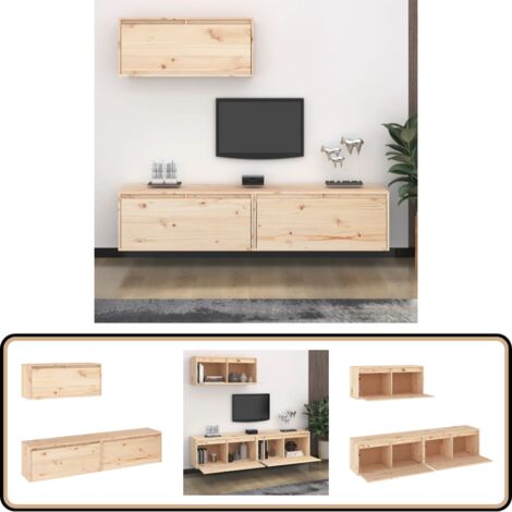 VidaXL Massivholz Kiefern Wandschrank 80x30x35cm - Hängeschrank Honigbraun