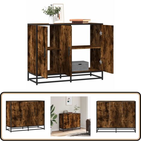Highboard Räuchereiche 31,5x32x124 Cm – Modernes Sideboard Mit Tür & Viel Stauraum