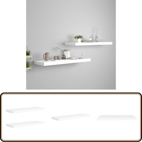 Mensola A Scomparsa Mediawave - 80x23.5x3.8 Cm, Legno MDF, Bianco O Rovere, Portata 15 Kg