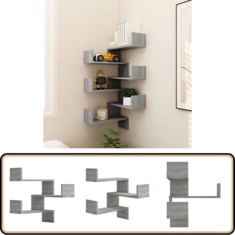 2er Set Bilderleisten Grau 60cm - U-Form Floating Shelves MDF