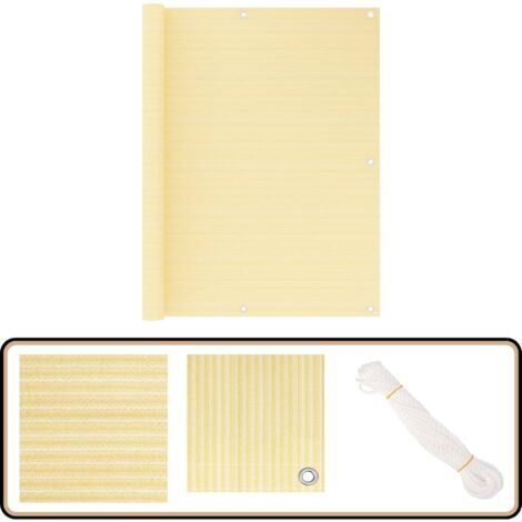 Rebecca Mobili Gartensichtschutz – 2x10 M, Beige, HDPE, Mit Aluminiumösen, Als Wind- & Sichtschutz Für Zaun