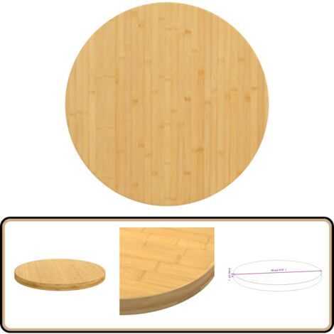 Langlebige Bambus Mbelplatte Bambus Tischplatte Rund 70x2,5 Cm   Langlebige & Pflegeleichte Platte Fr Couchtisch, Bartisch & Mehr